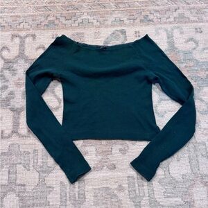 Brandy Melville Forest Green Ribbed Top